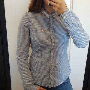 Hollister stripped blue shirt